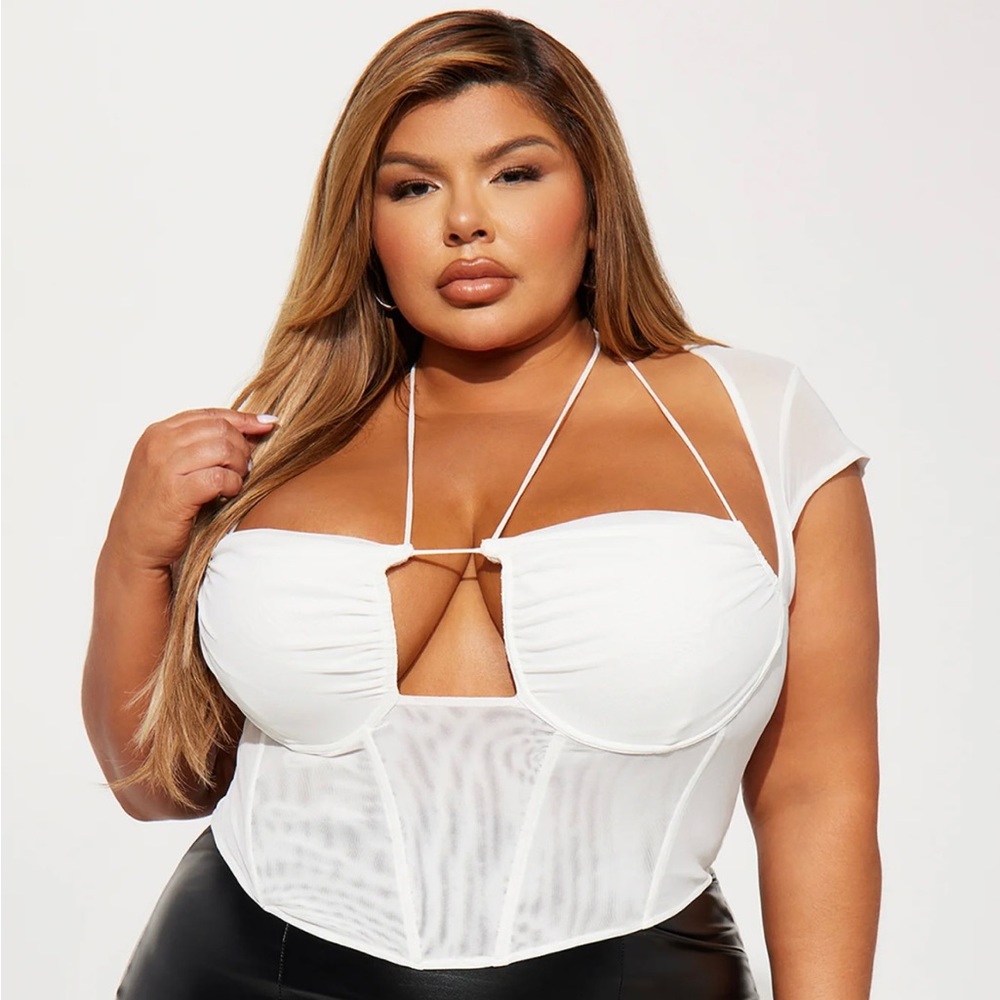Fashion Nova Melanie Mesh Short Sleeve Top